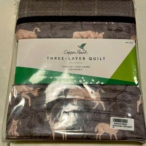 Copper pearl three layer baby quilt